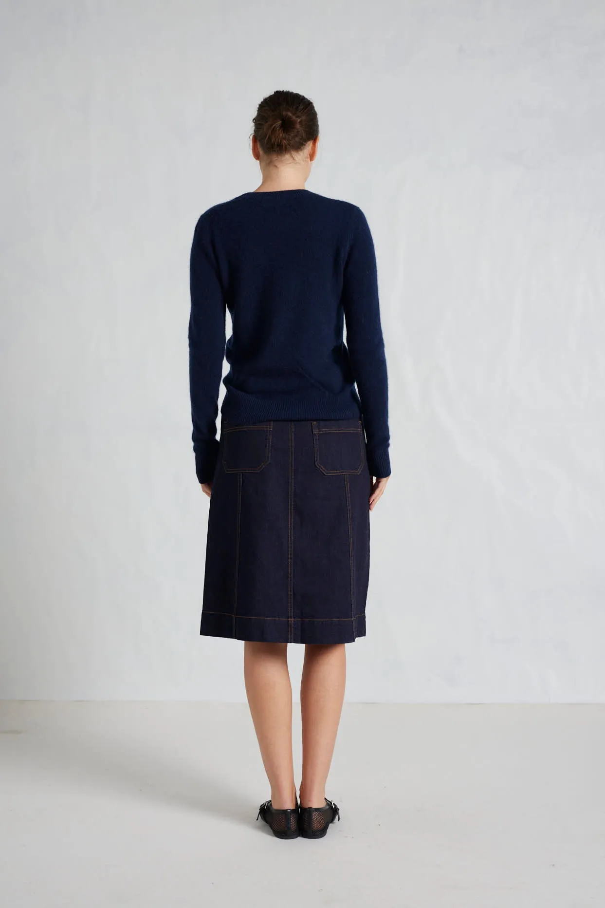 Mandy Cashmere Sweater in Midnight Navy