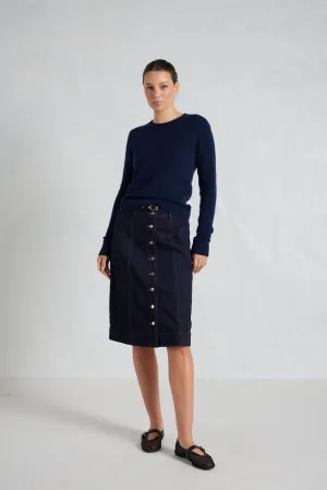 Mandy Cashmere Sweater in Midnight Navy