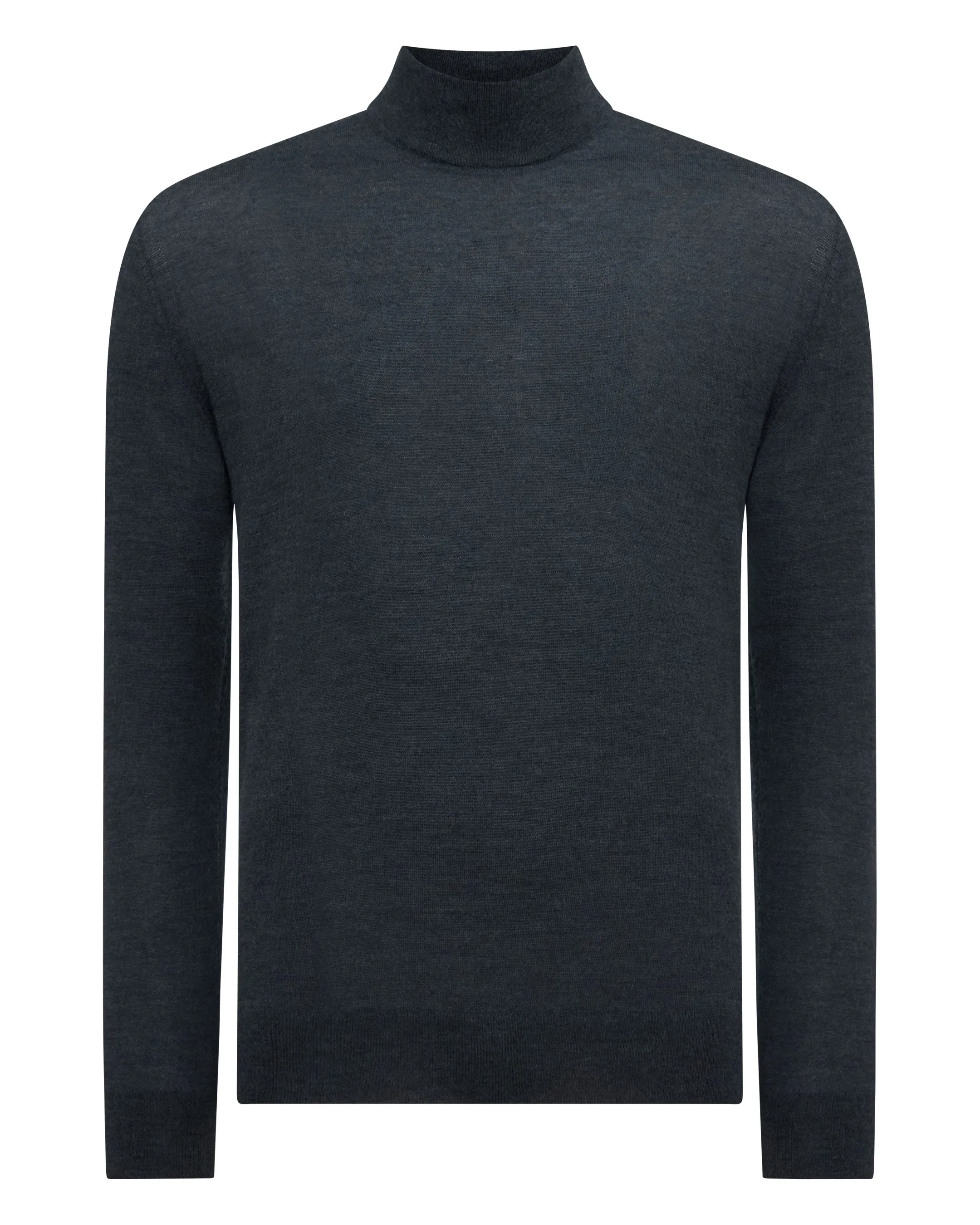 Men's Fine Gauge Cashmere Turtle Neck Jumper Azurine Blue