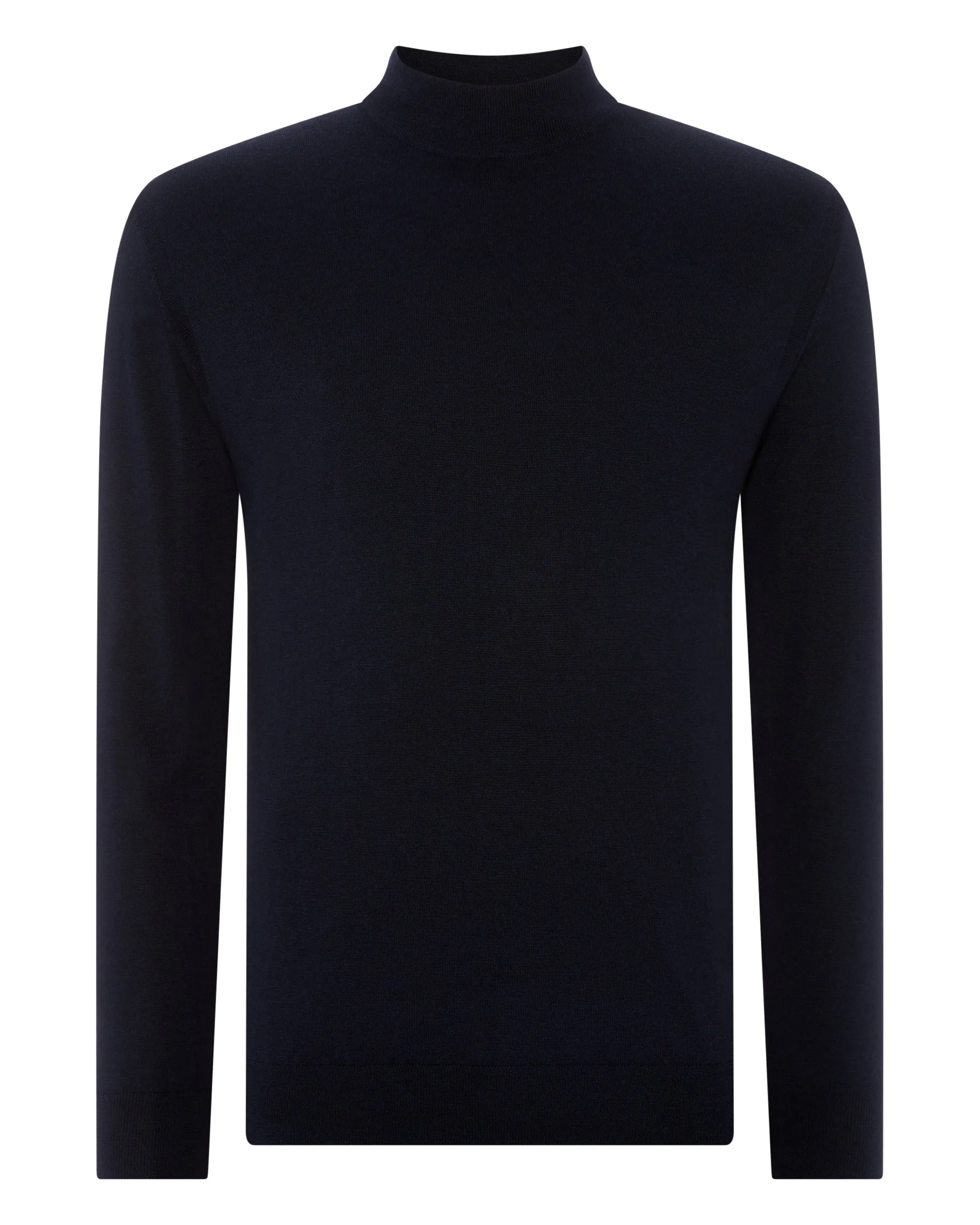 Men's Fine Gauge Cashmere Turtle Neck Jumper Navy Blue