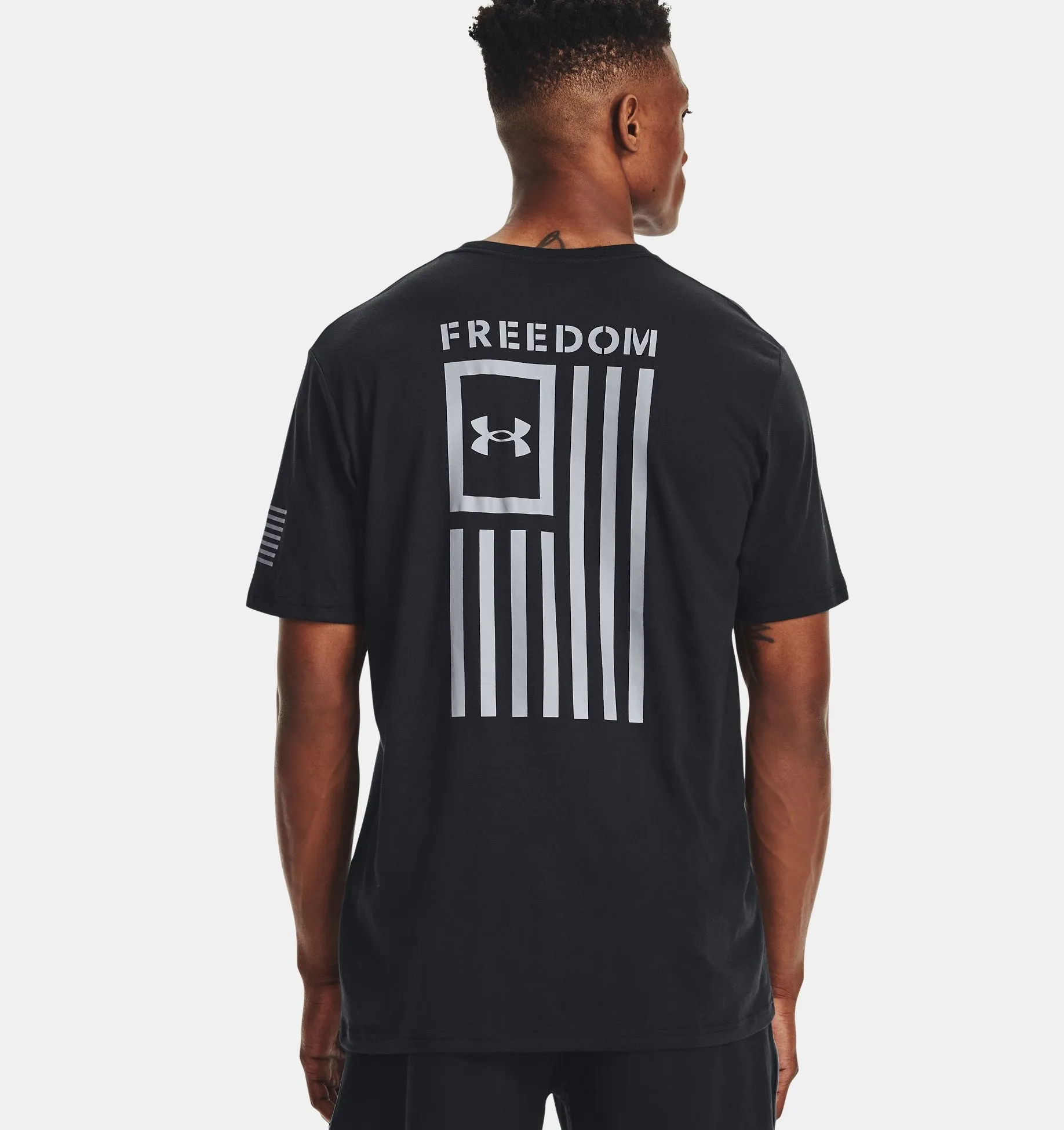 Men's Freedom Flag T-Shirt - Black/Steel