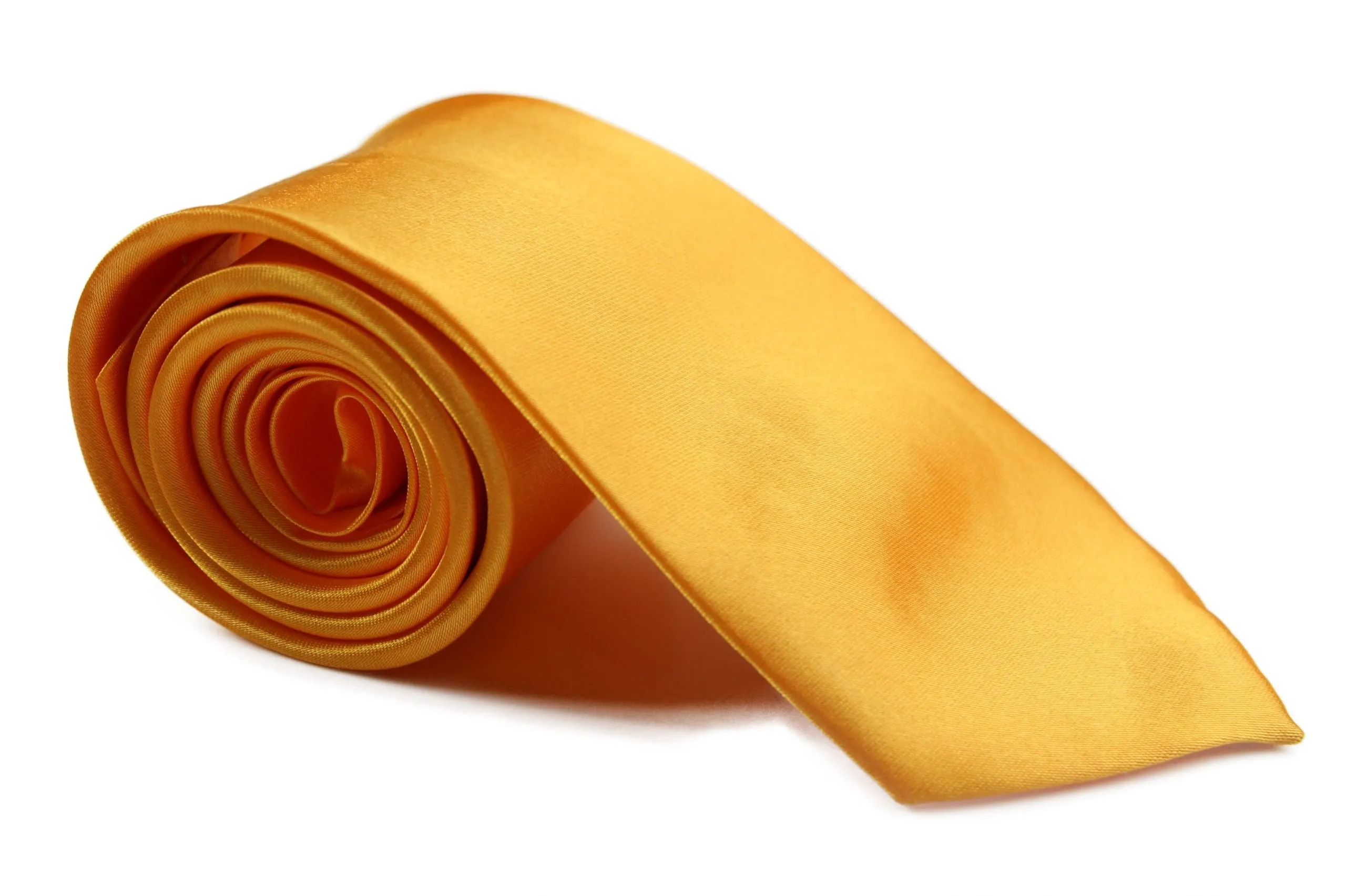 Mens Warm Yellow 8cm Plain Neck Tie