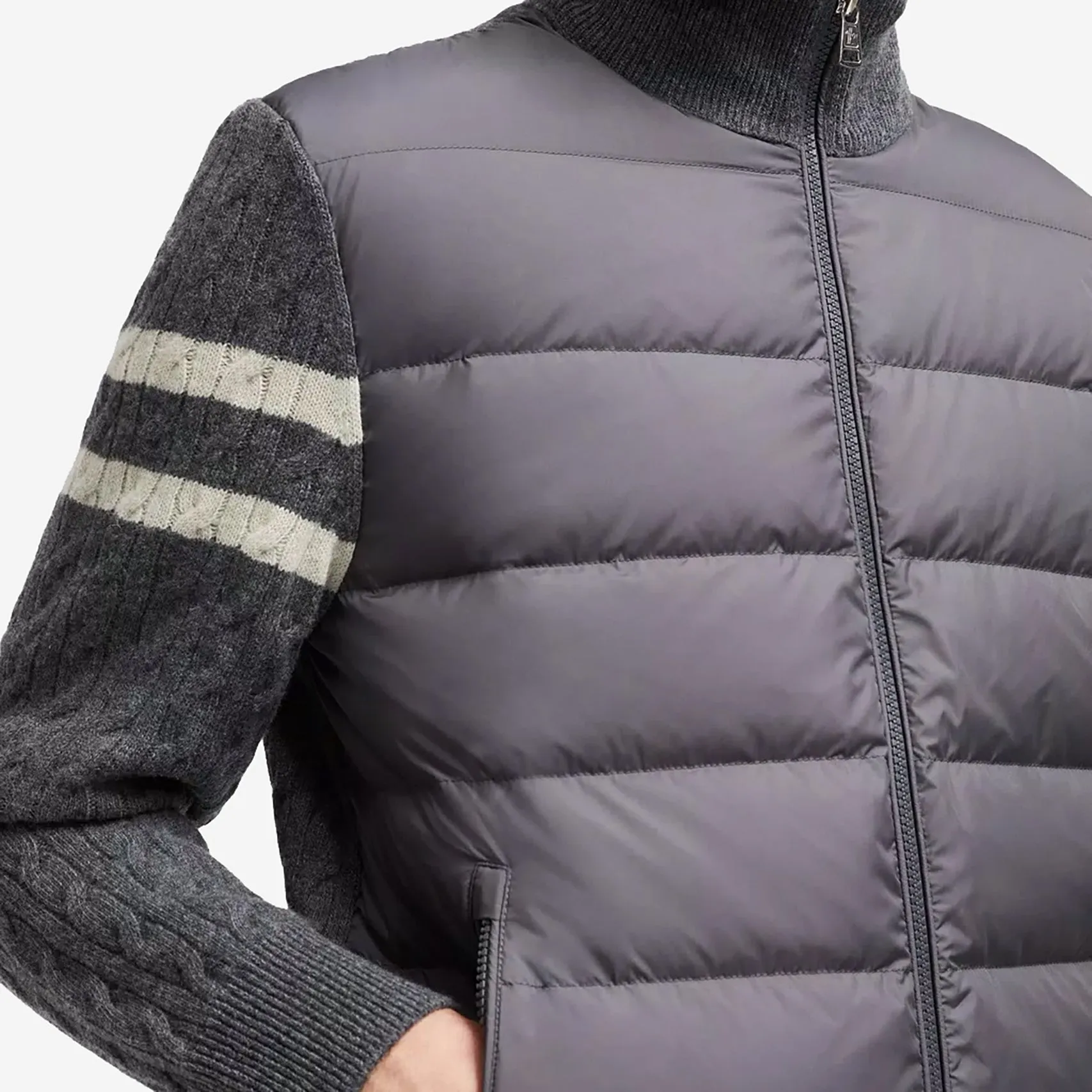 Moncler Padded Wool Zip-Up Cardigan