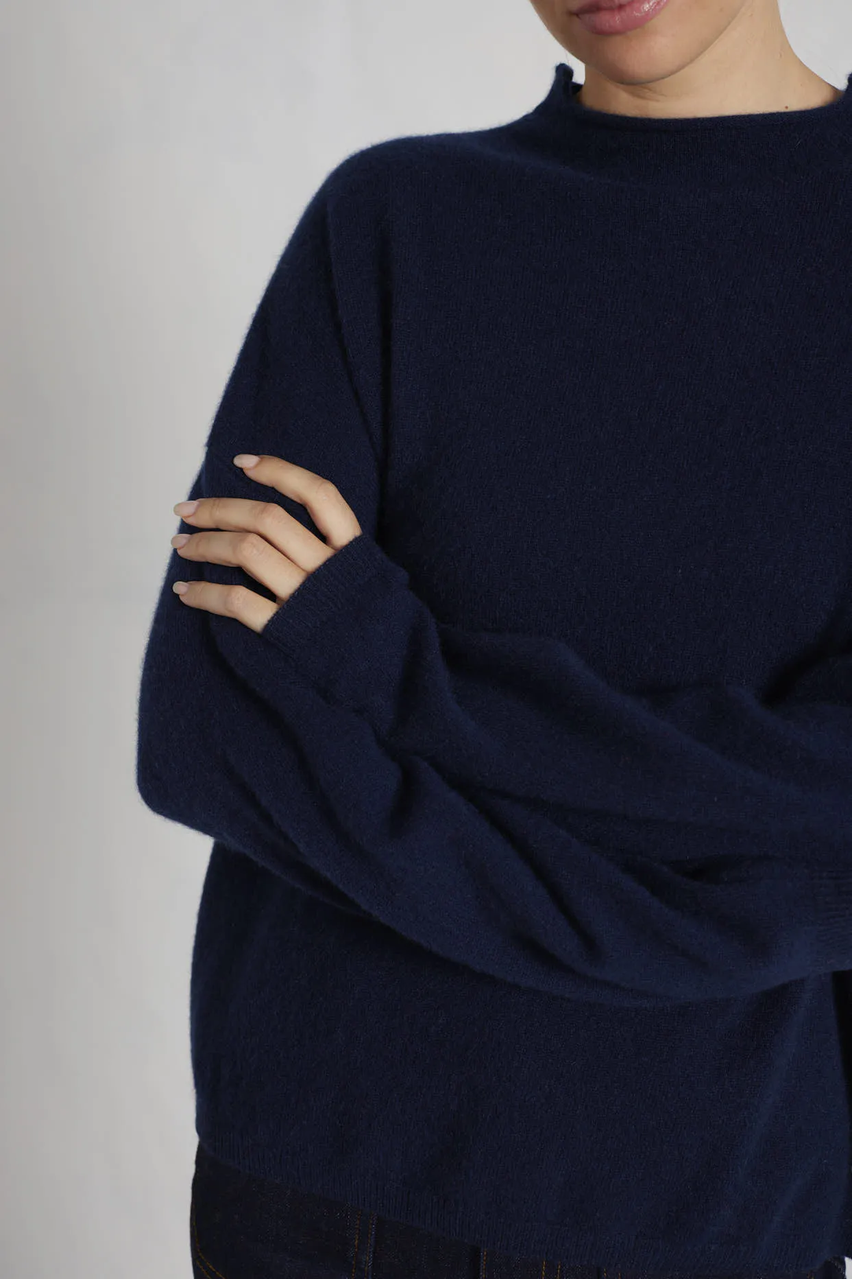 Monet Cashmere Sweater in Midnight Navy