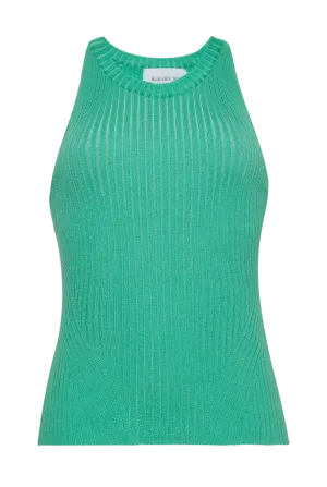 Pia Sleeveless Green Tank