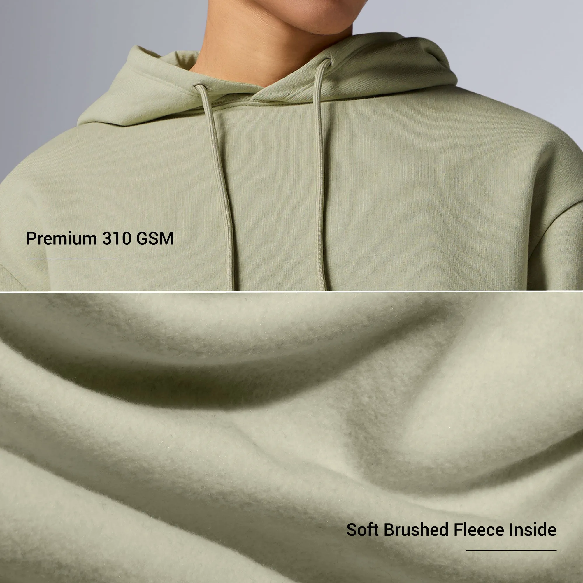 Pulse French Terry Cotton Blend Hoodies Cascade Grey