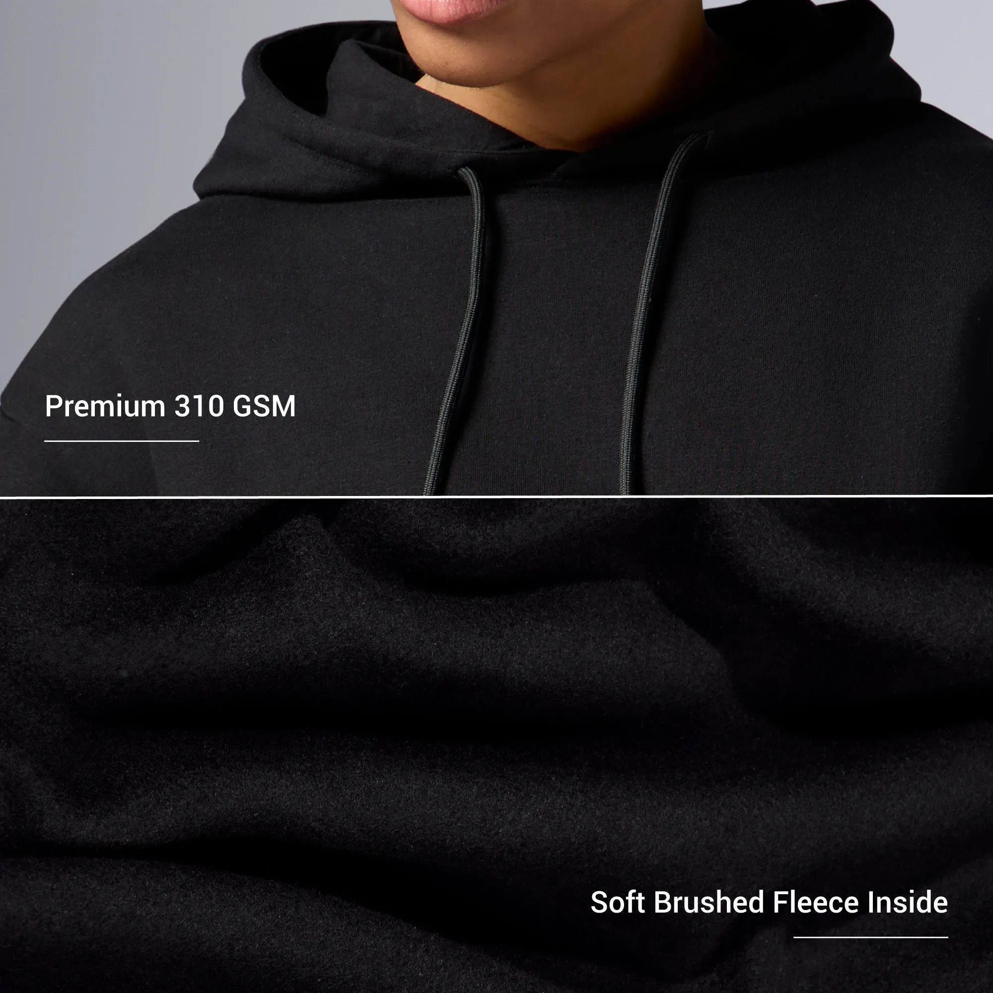 Pulse French Terry Cotton Blend Hoodies Pitch Black