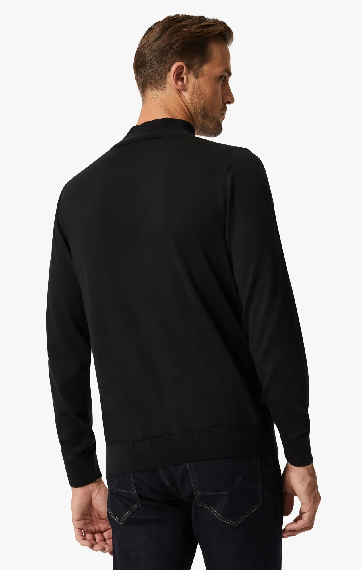 Quarter Zip Sweater In Black