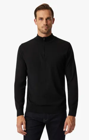 Quarter Zip Sweater In Black