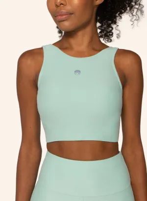 Rhône High Neck Sports Bra Crop Top River