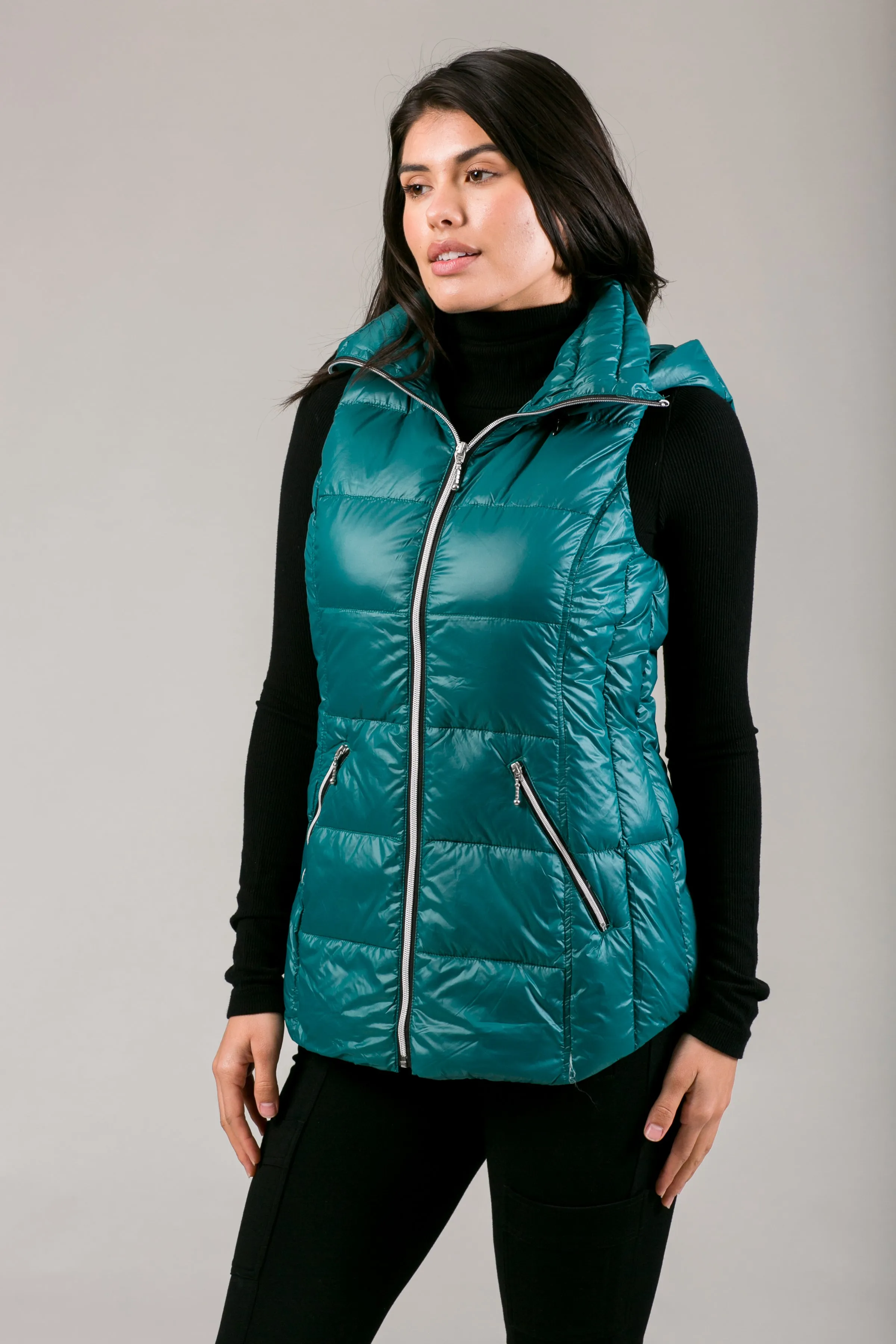 Short Hooded Quilted Vest