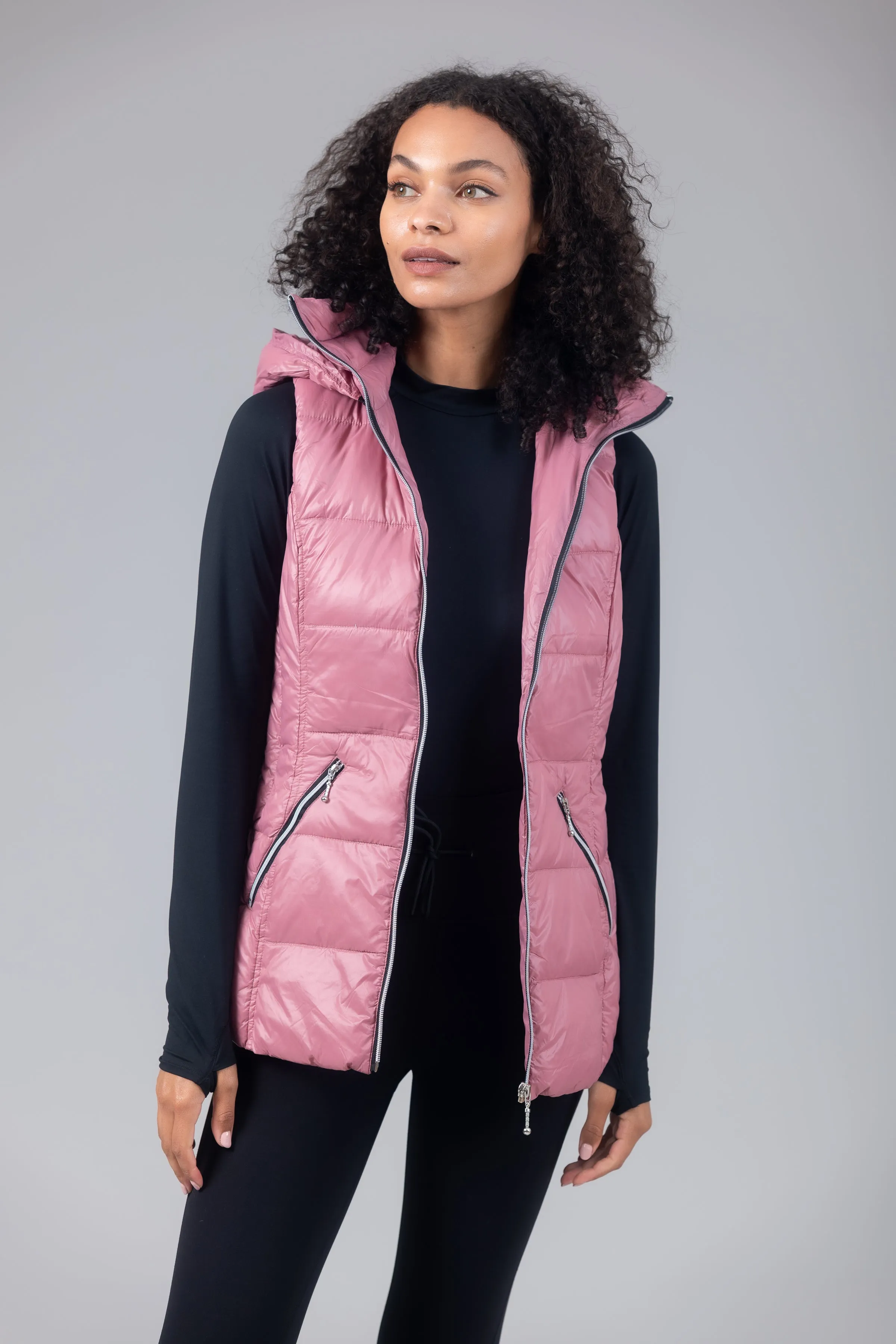 Short Hooded Quilted Vest