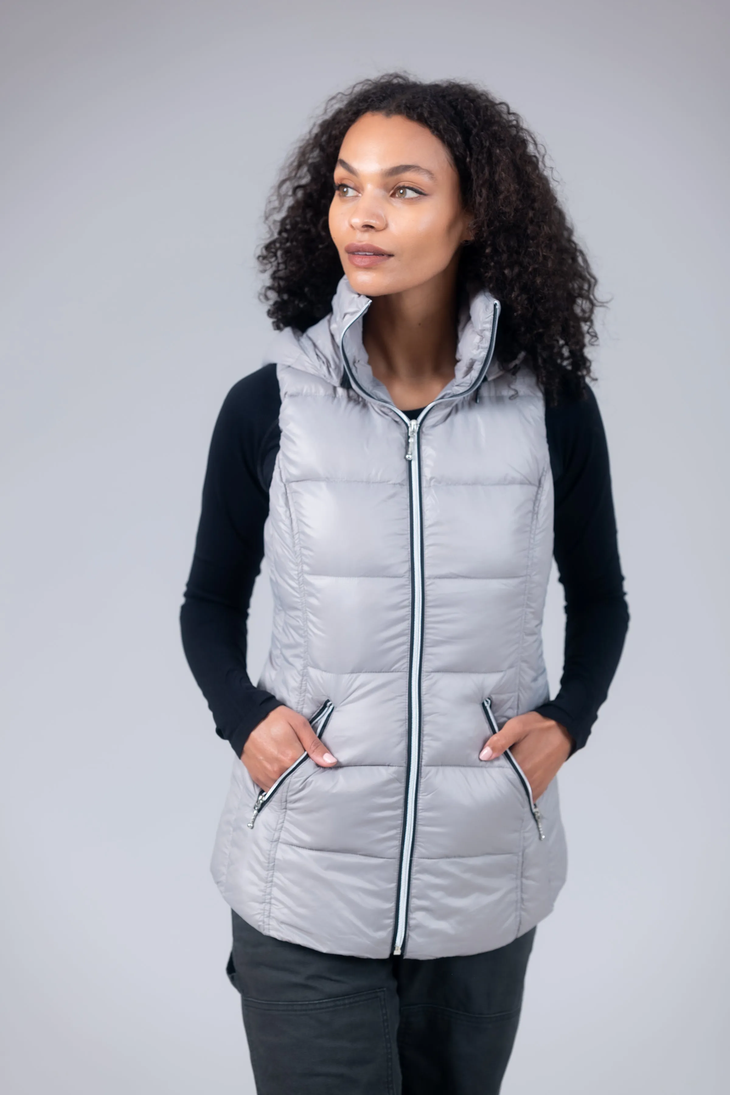 Short Hooded Quilted Vest