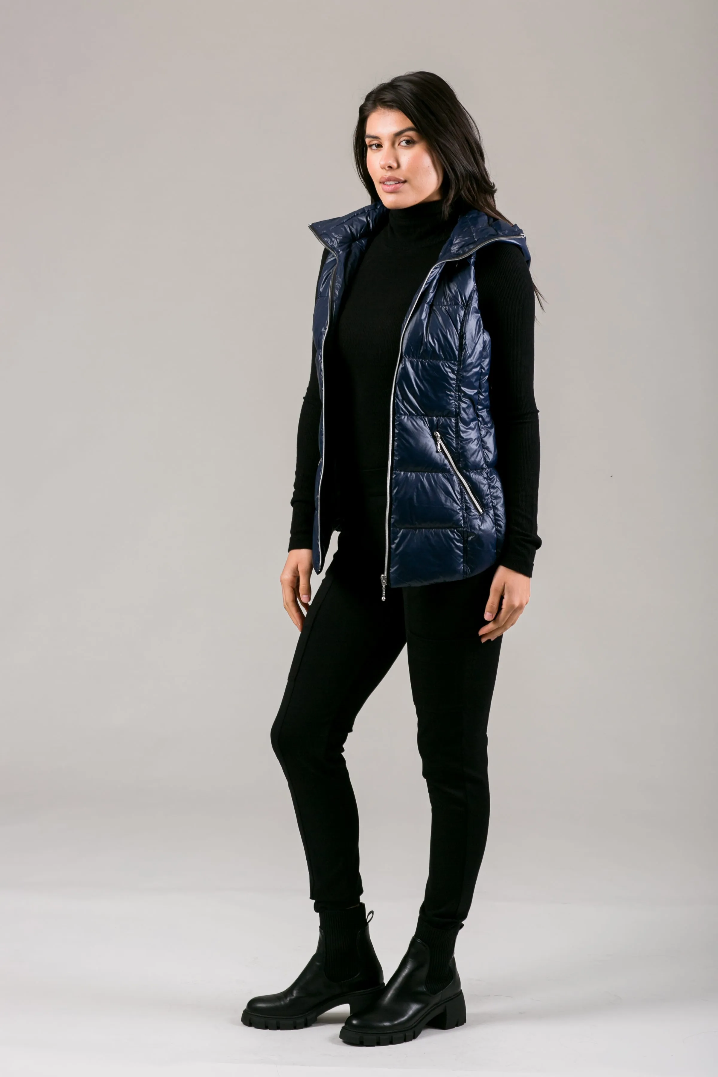 Short Hooded Quilted Vest