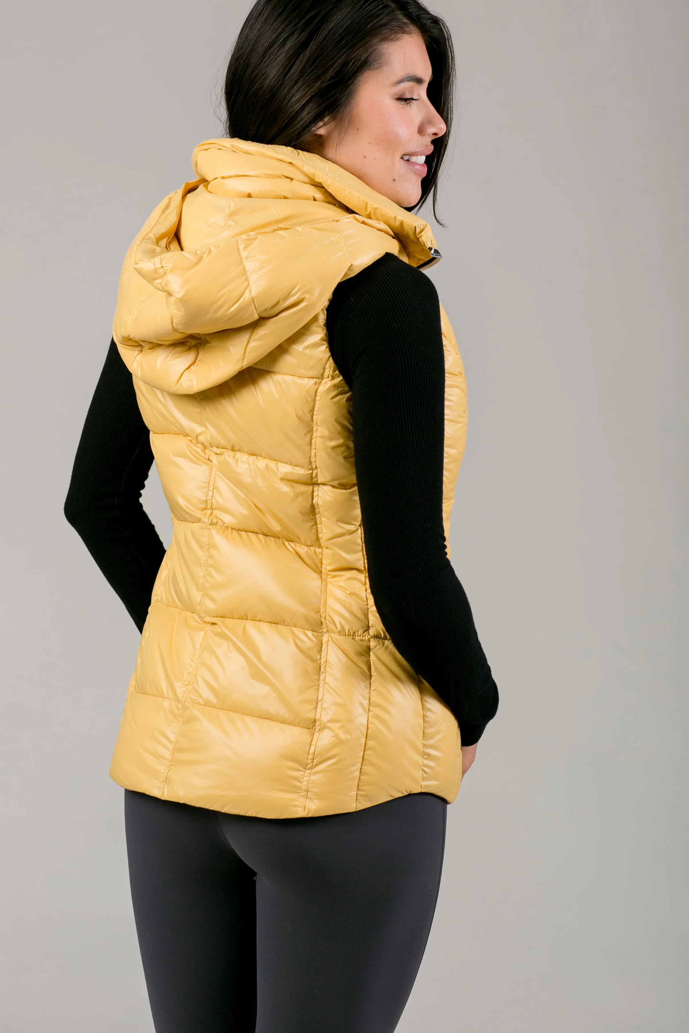 Short Hooded Quilted Vest