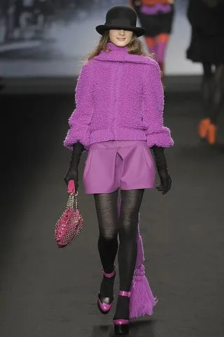 Sonia Rykiel - As seen on the 2008 Runway Collection - 2PC Purple Knit Sweater and Matching Scarf - S