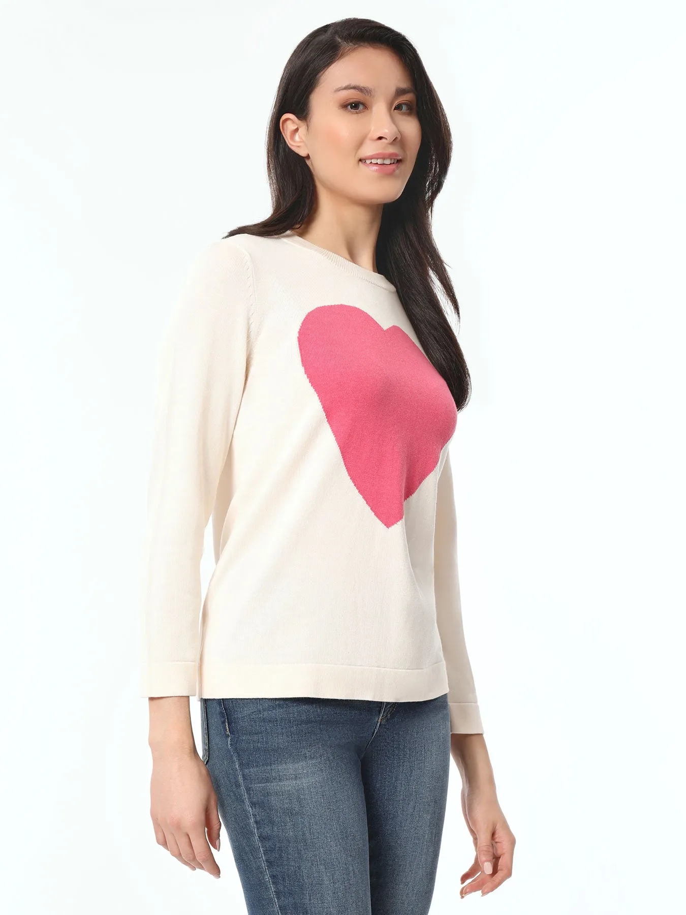 Sweetheart Long Sleeve Crew Neck Sweater