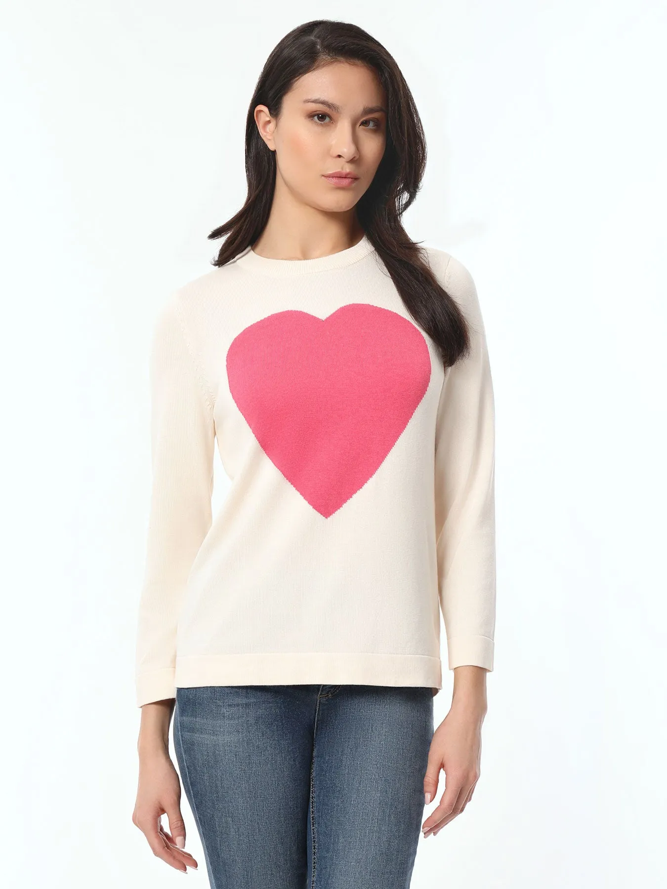 Sweetheart Long Sleeve Crew Neck Sweater