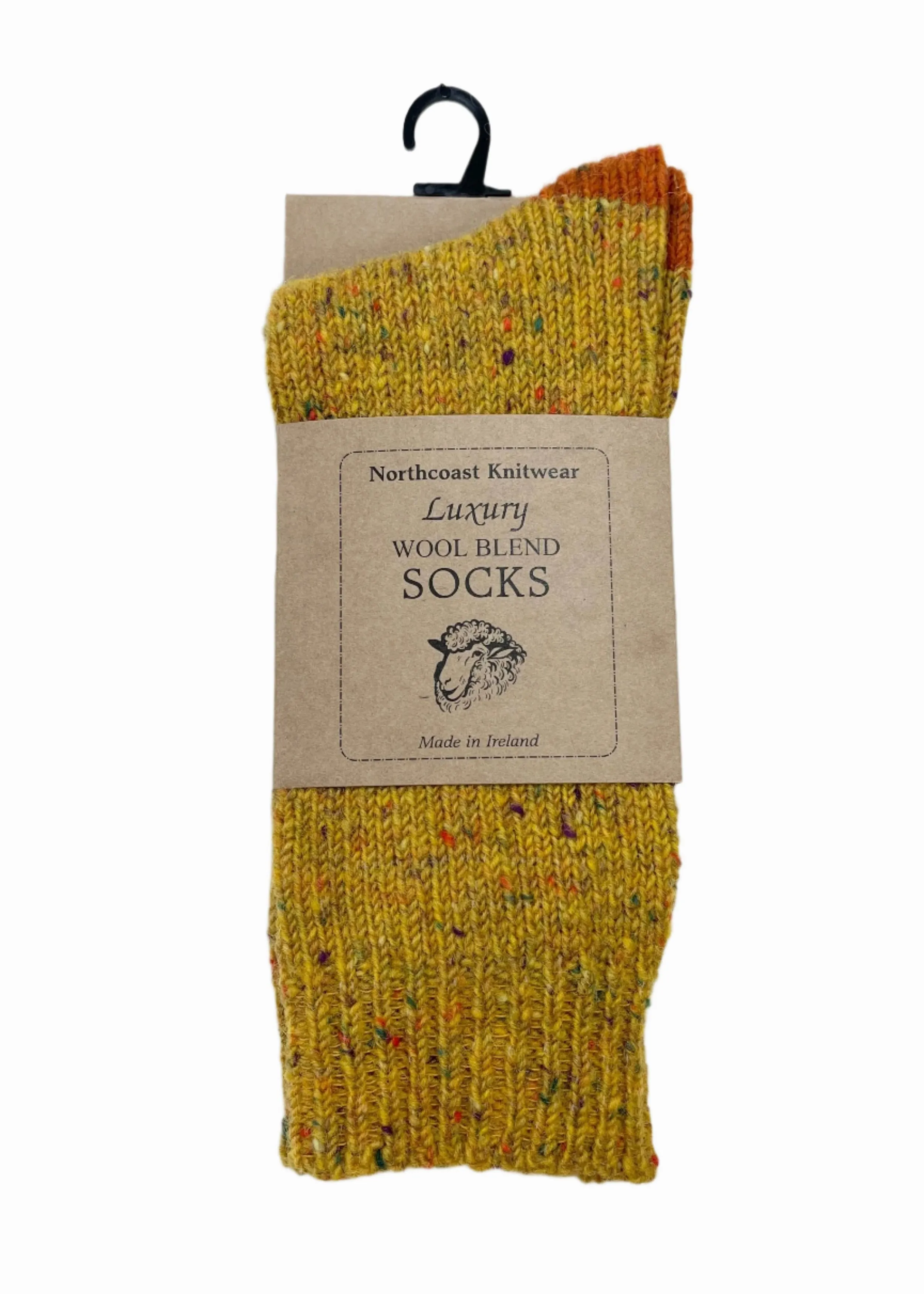 Tricolor 100% Merino Wool Socks | Yellow