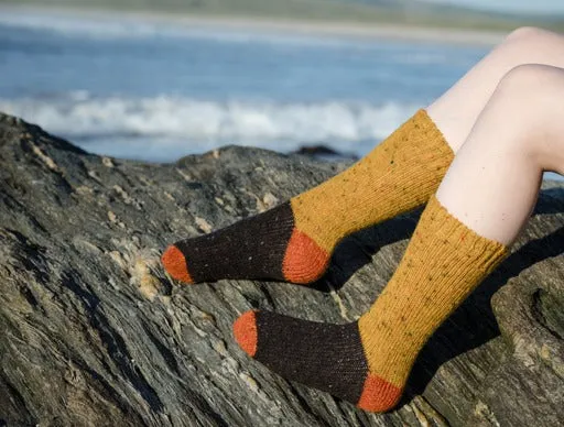 Tricolor 100% Merino Wool Socks | Yellow