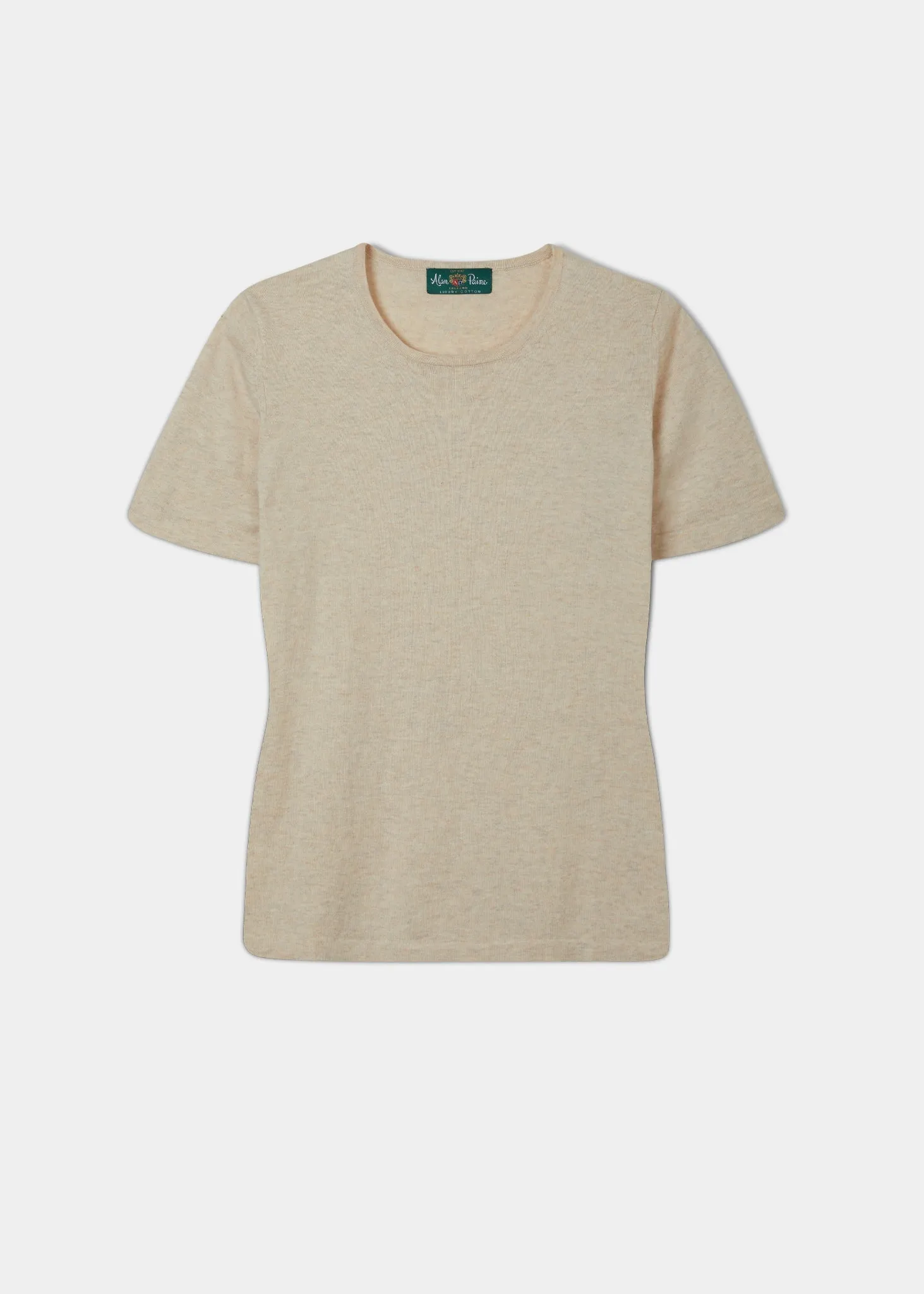 Victoria Ladies Cotton Cashmere T-Shirt In Sand