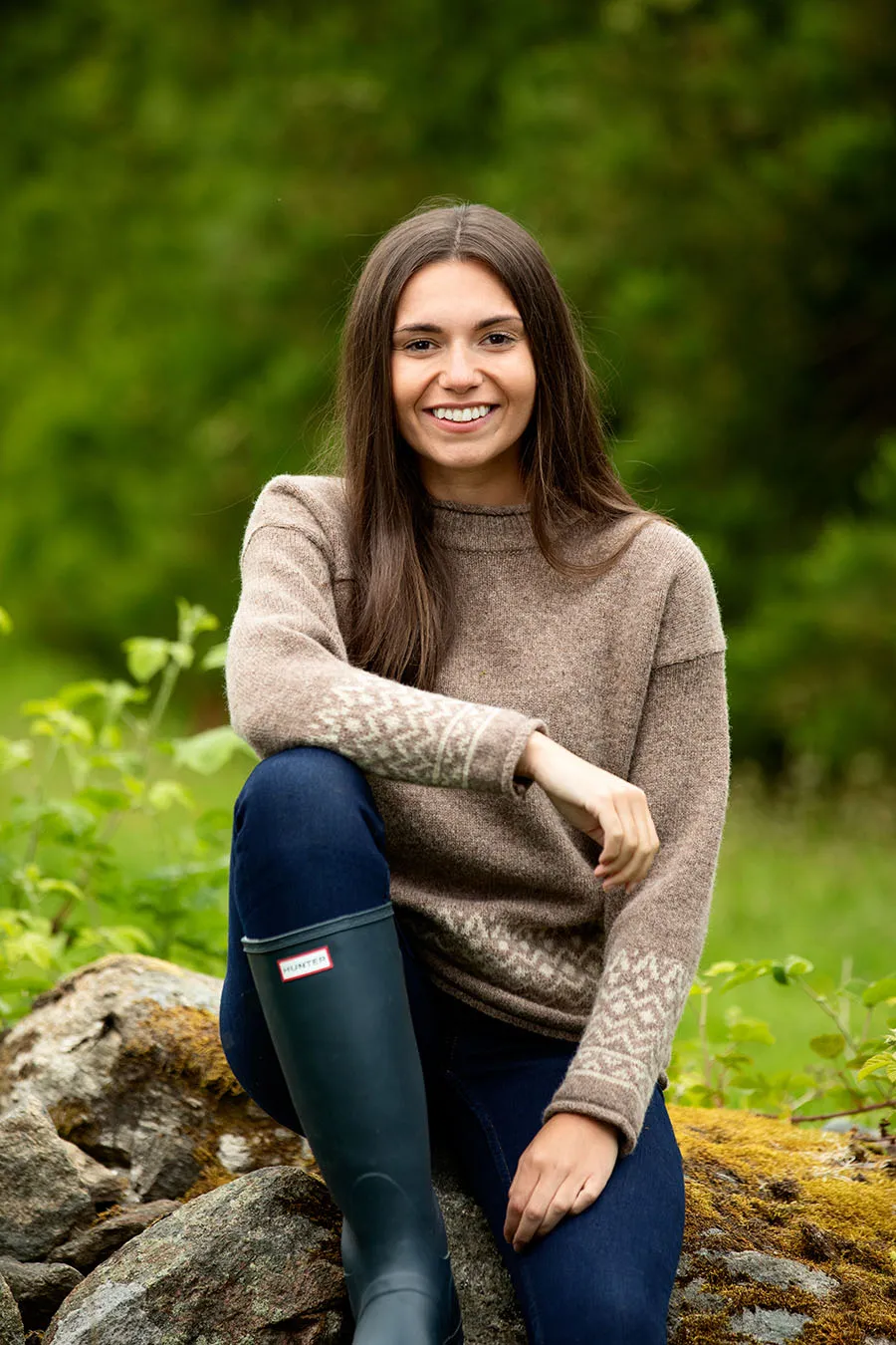 Womens Braemar Fair Isle Jumper - Brown