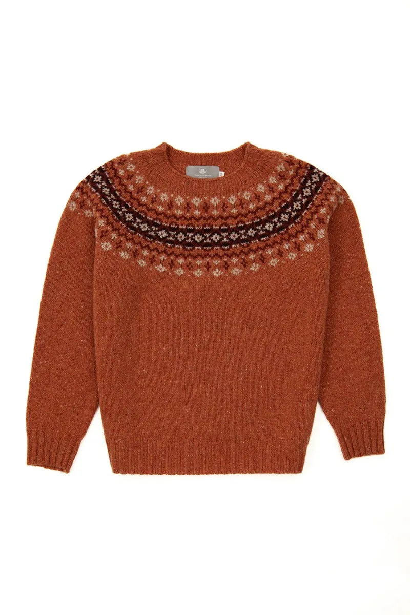 Womens Croft II Yoke Fair Isle Jumper - Orange