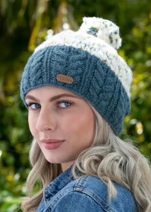 Wool Bobble Flecked Denim Hat