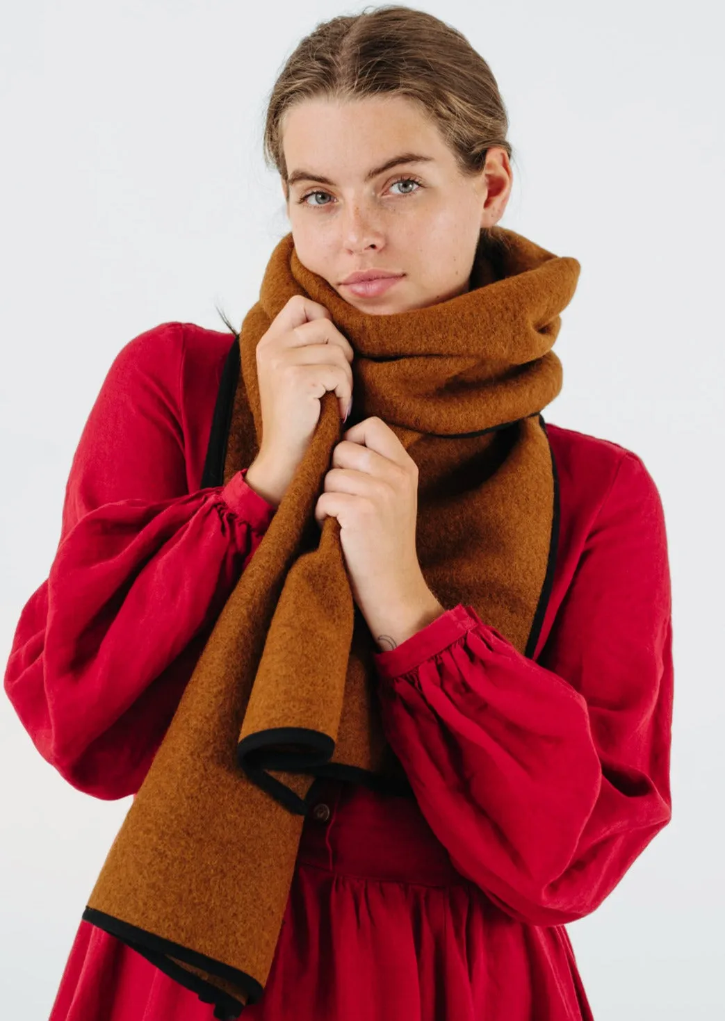 Wrap Scarf, Wool, Warm Brown